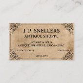 Exquisite Antiquitätenhändler Visitenkarte (Vorderseite)