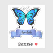 Exquisite Aqua Butterfly Design Ihre eigene Aufkleber (Blatt)