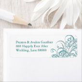 Exquisite Aquamarine Scroll White Wedding Address (Insitu)