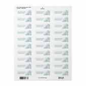 Exquisite Aquamarine Scroll White Wedding Address (Vorne)