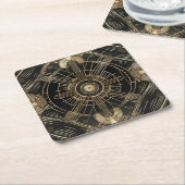 Exquisite Art Deco Papier Untersetzer - Schwarz un (angewinkelt)