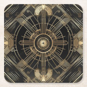 Exquisite Art Deco Papier Untersetzer - Schwarz un (Vorderseite)