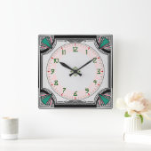 Exquisite Art-Déco-Uhr Vivid-Farbversion Quadratische Wanduhr (Zuhause)