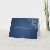 Exquisite Barock Blue Scroll Danke Karte (Rückseite)
