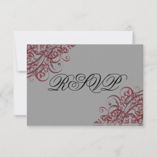 Exquisite Barockkarte RSVP Karte (Vorderseite)