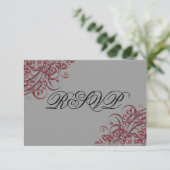 Exquisite Barockkarte RSVP Karte (Stehend Vorderseite)