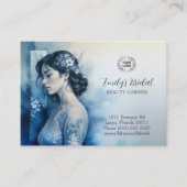 Exquisite Beautiful Bride In Blue Bridal Business Visitenkarte (Vorderseite)
