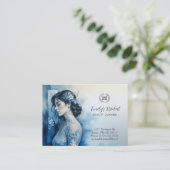 Exquisite Beautiful Bride In Blue Bridal Business Visitenkarte (Stehend Vorderseite)