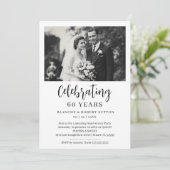 Exquisite Black White Elegant Wedding Anniversarie Einladung (Stehend Vorderseite)