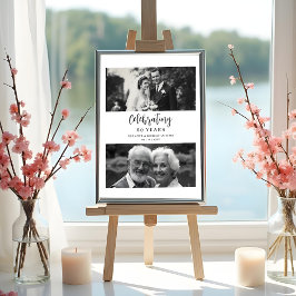 Exquisite Black White Elegant Wedding Anniversarie Poster
