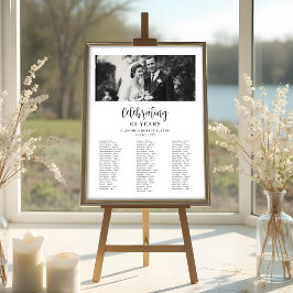 Exquisite Black White Elegant Wedding Anniversarie Poster