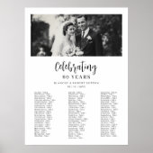Exquisite Black White Elegant Wedding Anniversarie Poster (Vorne)