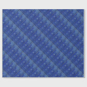 EXQUISITE blaue Viktorianische Dekoration Geschenkpapier (Flach)