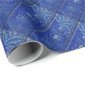 EXQUISITE blaue Viktorianische Dekoration Geschenkpapier (Rolleneckpunkt)