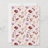 Exquisite Blooming Burgundy Arch Baptism Einladung (Rückseite)