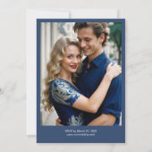 Exquisite Blue & Green Peacock Watercolor Photo Einladung (Rückseite)