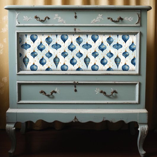 Exquisite Blue Shades Gold Watercolor Christmas Seidenpapier