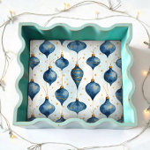 Exquisite Blue Shades Gold Watercolor Christmas Seidenpapier