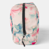 Exquisite Blume in sanftrosa und Blätter in Cerule Waschbeutel (Rechts)