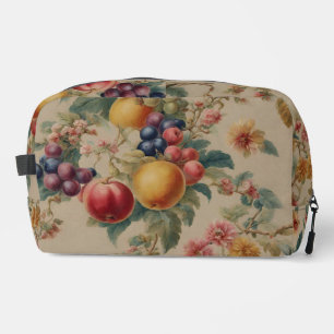 Exquisite Blume und Obst. Vintager französischer S Waschbeutel