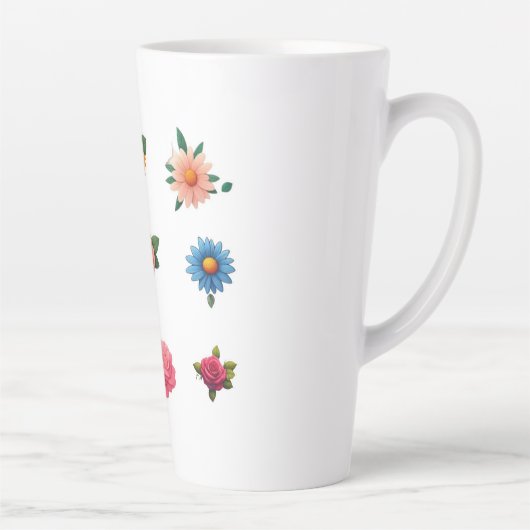 Exquisite Blumenaufkleber Milchtasse (Rechts)