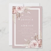 Exquisite Blush Pink Roses Hochzeit Einladung (Vorderseite)