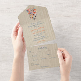 Exquisite Boho Dream Catcher Hochzeit in einem All In One Einladung