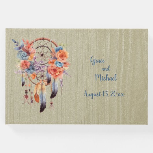 Exquisite Boho Dream Catcher Wedding Gästebuch (Vorderseite)