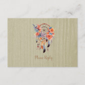 Exquisite Boho Dream Catcher Wedding RSVP Begleitkarte (Vorderseite)