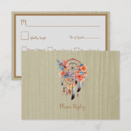 Exquisite Boho Dream Catcher Wedding RSVP Begleitkarte