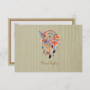 Exquisite Boho Dream Catcher Wedding RSVP Begleitkarte