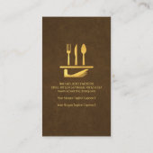 Exquisite Braun Gold Servieren Geschirr Set Visitenkarte (Rückseite)
