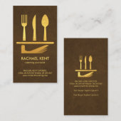 Exquisite Braun Gold Servieren Geschirr Set Visitenkarte (Vorne/Hinten)