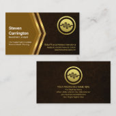 Exquisite Brown Grunge Gold Arrow Financial Visitenkarte (Vorne/Hinten)