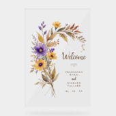 Exquisite Cherish Purple & Yellow Floral Bouquet Acrylschild (Vorderseite)