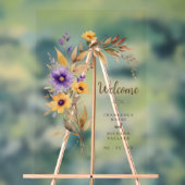 Exquisite Cherish Purple & Yellow Floral Bouquet Acrylschild (Neutral)