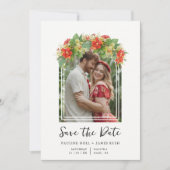 Exquisite Chic Botanical Arch Frame Photo Wedding Save The Date (Vorderseite)