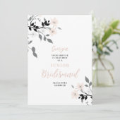 Exquisite Chic Floral Bunch Wedding Jr Bridesmaid Einladung (Stehend Vorderseite)