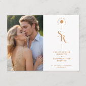 Exquisite Chic Minimalist Gold Wedding Initials Begleitkarte (Vorderseite)