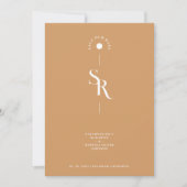 Exquisite Chic Minimalist Golden Wedding Initials Save The Date (Vorderseite)