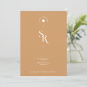 Exquisite Chic Minimalist Golden Wedding Initials Save The Date (Stehend Vorderseite)
