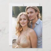 Exquisite Chic Minimalist Golden Wedding Initials Save The Date (Rückseite)