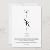 Exquisite Chic Minimalist White Wedding Initials Dankeskarte (Vorderseite)