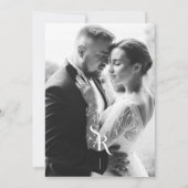 Exquisite Chic Minimalist White Wedding Initials Dankeskarte (Rückseite)