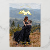 Exquisite Cool Rustic Mountains Photo in Brown Folieneinladung (Vorderseite)