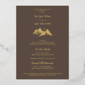 Exquisite Cool Rustic Mountains Photo in Brown Folieneinladung (Rückseite)