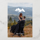 Exquisite Cool Rustic Mountains Photo in Grey  Folieneinladung (Vorderseite)