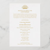 Exquisite Crown Quinceañera Photo Fancy Script Folieneinladung (Rückseite)