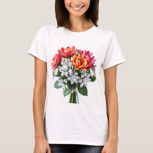 Exquisite Diamond Bouquet: Ein Atemberaubendes Blu T-Shirt (Vorderseite)