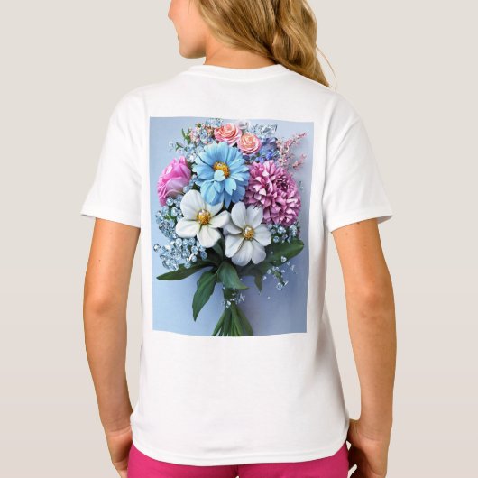 Exquisite Diamond Bouquet: Ein Atemberaubendes Blu T-Shirt (Rückseite)